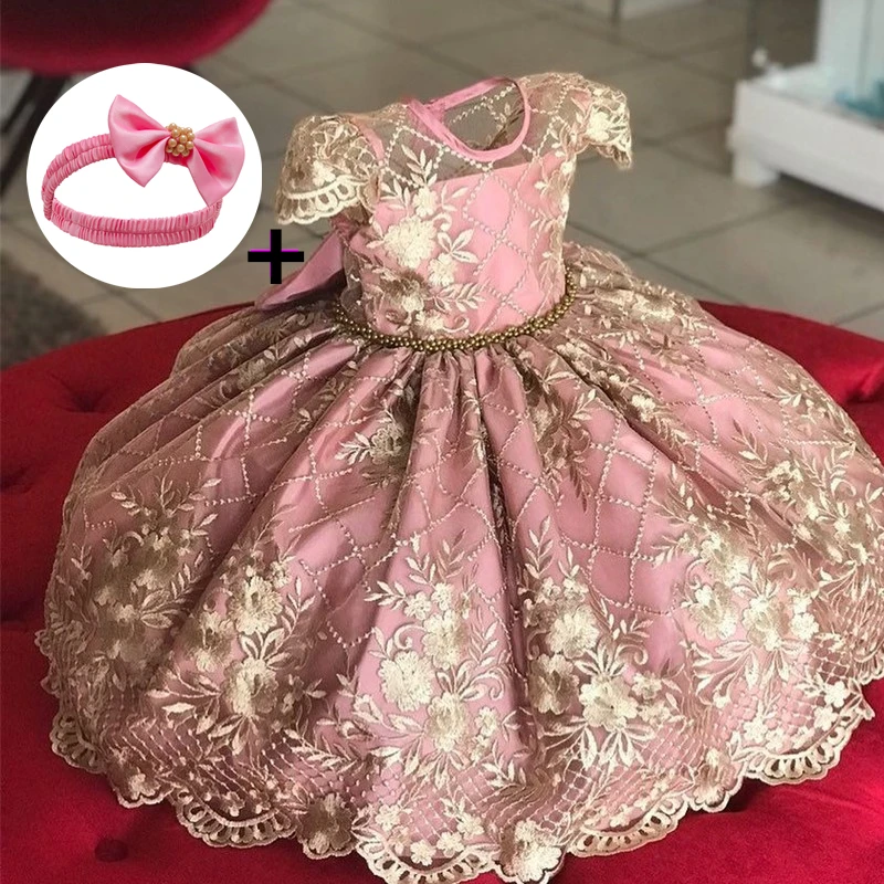 

12M Baby Girl Clothes Formal 2 Years Old Birthday Party Dress for Girls Christening Gown For Baby Girls Dress Vestido Infantil