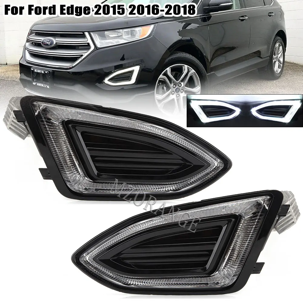 

_ Передняя противотуманная фара для Ford Edge 2015 2016 2017 2018, американская версия, крышка фары, рама, дневные ходовые огни, DRL, автомобильные аксессуары