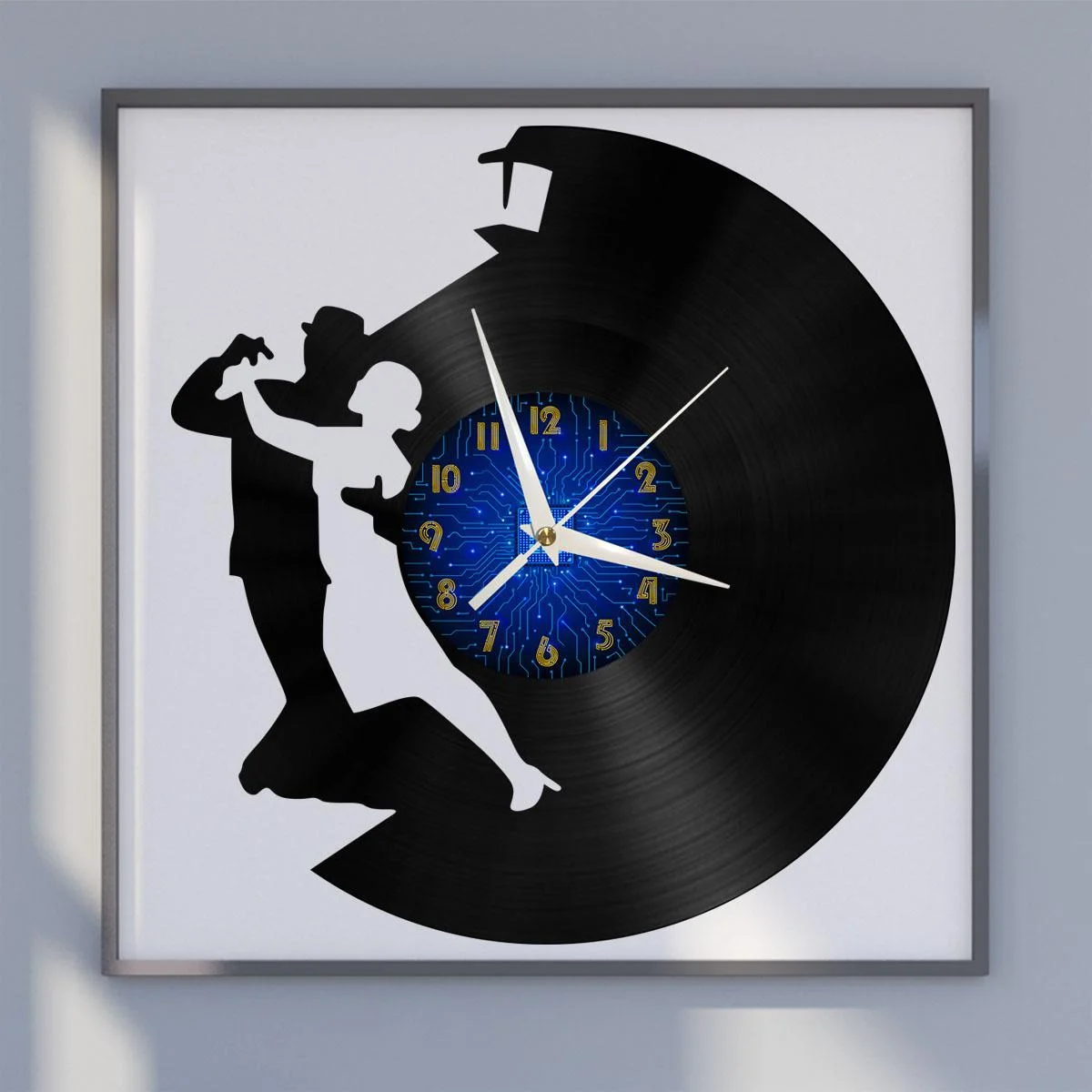 

Ballroom Dancing Vinyl Wall Clock, Vinyl Record LED Clock Wall Art Black 12 Inch for Living Room Bedroom