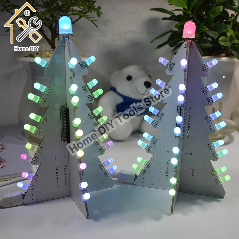 

Colorful Big Size 3D PCB Stereo Christmas Tree LED Tower DIY Kit Christmas Holiday DIY Decoration Toys