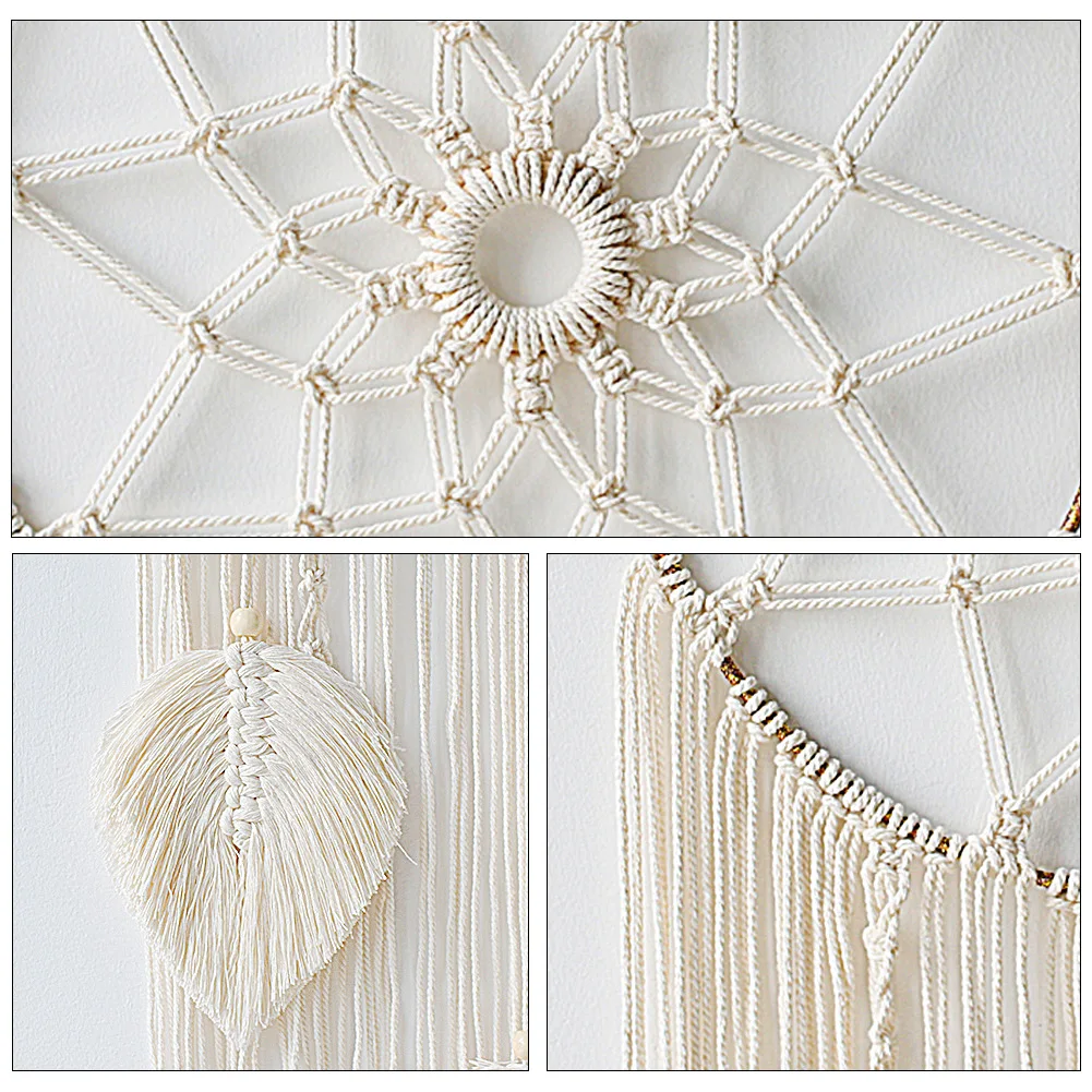 

Тканый гобелен в скандинавском стиле Ins, Тонизирующая сетка с листьями, настенное украшение для дома, настенные украшения, подвесные украше...