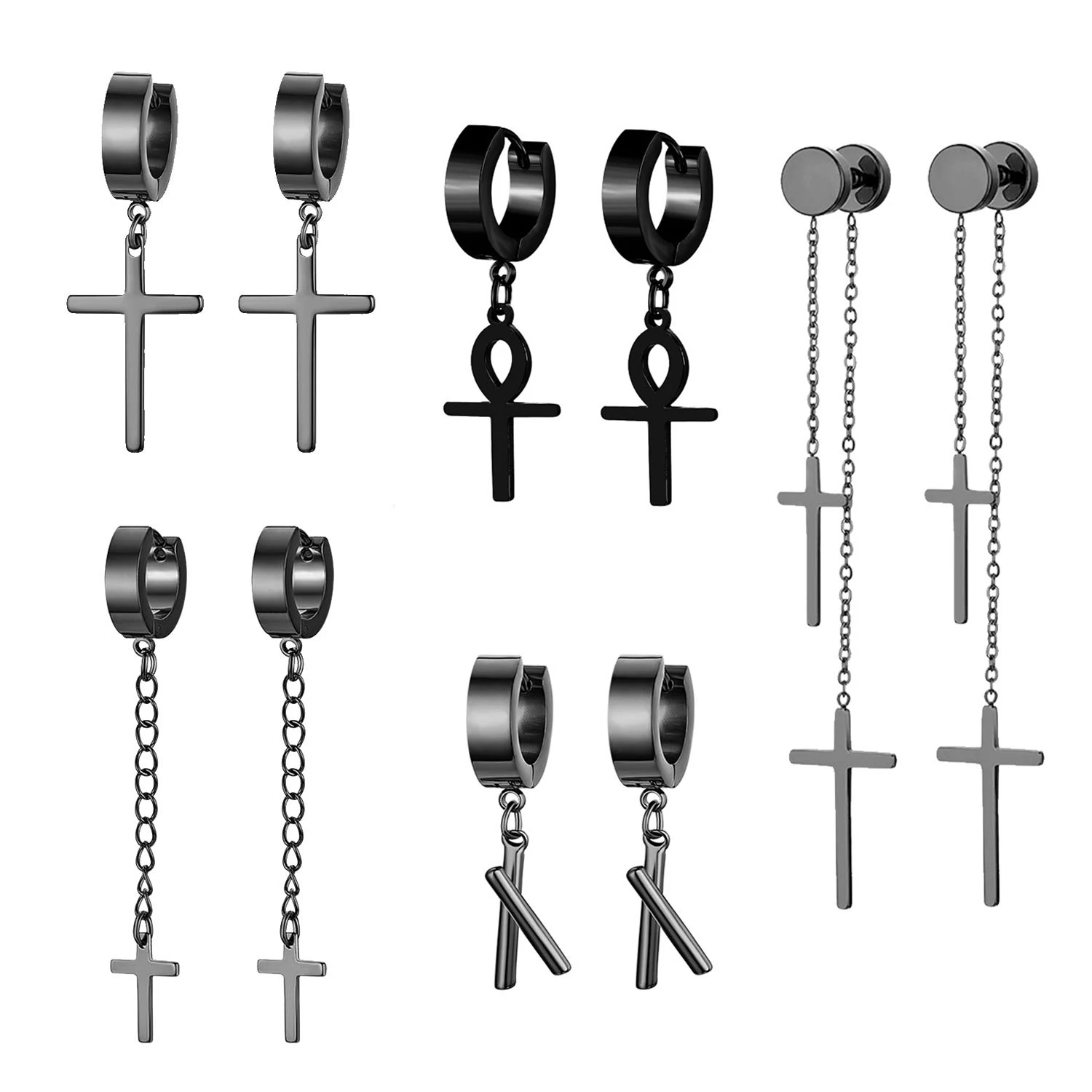 

Серьги-кольца Huggie из нержавеющей стали для пирсинга, египетские гипоаллергенные украшения для мужчин, женщин, мужчин, подростков, 3-5 пар