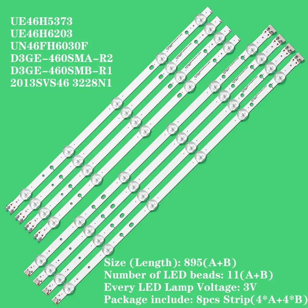 

8 шт., Светодиодная лента для подсветки, 11 ламп для samsung 46 дюймов TV 2013SVS46
