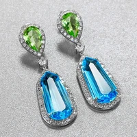 misananryne simple and elegant dangle earrings for women crystal teardrop cz luxury bride wedding earrings trendy jewelry
