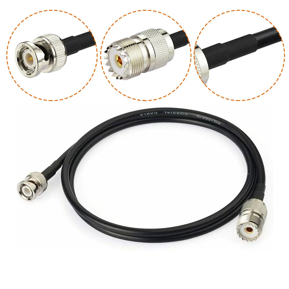

UHF Female SO239 To BNC Male RG58 Coax Cable 90cm For Antenna Scanner Cable Jumper Pigtail Crimp Adapter