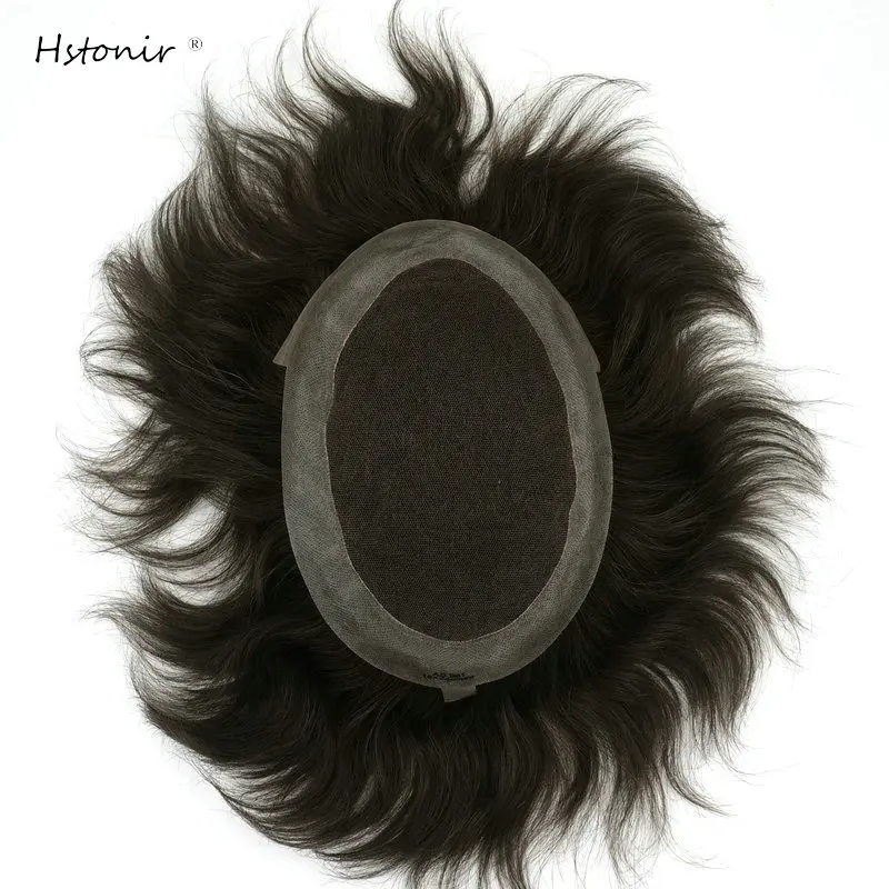 Hstonir Lace Toupee Protese Capilar Masculina Wig Hair Piece Men Indian Remy Hair System Replacement Australia Hairpiece H036