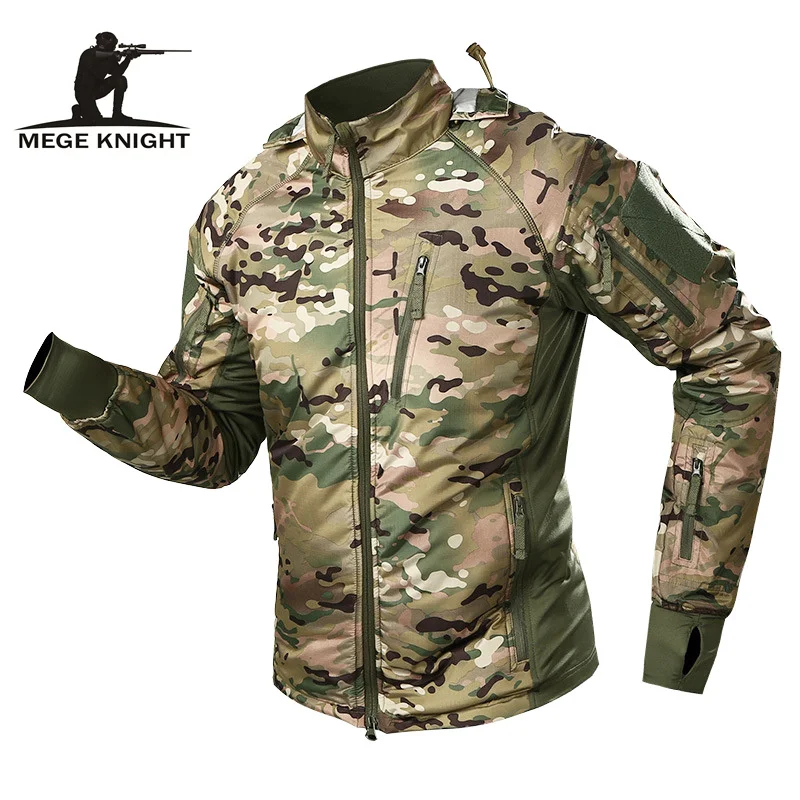 MEGE Men's Waterproof Military Tactical Jacket Men Warm Windbreaker Bomber Jacket Camouflage Hooded Coat US Army chaqueta hombre