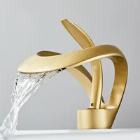 Gold High Quality Basin Faucet Brass Hot and Cold Mixer Sink Tap High-end Design Bathroom Crane Faucet Bathroom Accessories