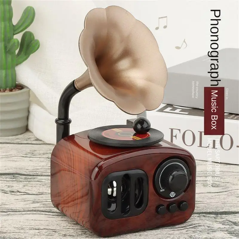

Retro Phonograph Music Box High-quality Arts And Crafts Home Decoration Classical Art Long Term Storage Room Decor New Mini