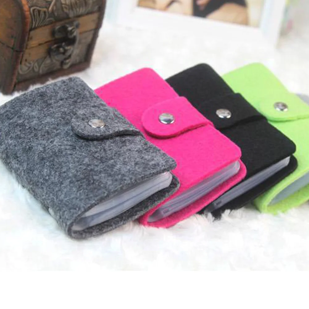 Felt ID Credit Card Wallet Creative Retro Card Holder Cash Organizer Box Card Wallet Business Credit Package For Women