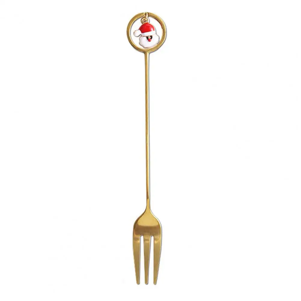 

Stainless Steel Fork Spoon Set Festive Stainless Steel Cutlery Snowman Design for Tea Coffee Desserts Christmas Spoons for Kids