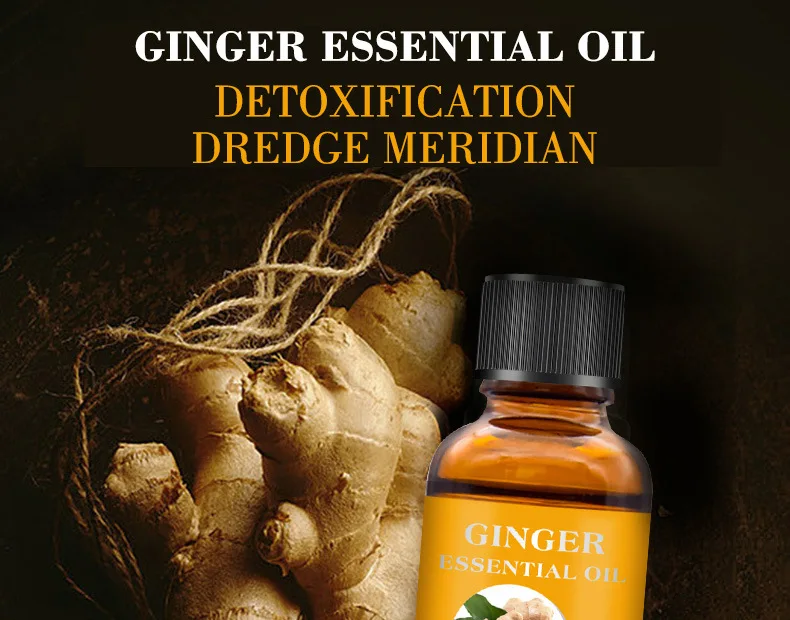 

MOONBIFFY 12pc Natural Ginger Essential Oil Moisturizing Firm Skin Massage Oil Nourishing Soothing Relax Body Massage