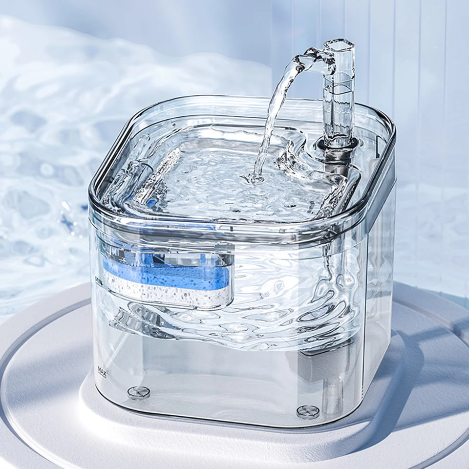 

DualPet 2.2L Cat Water Fountain Filter Automatic Sensor Drinker For Cats Feeder Pet Water Dispenser Auto Drinking