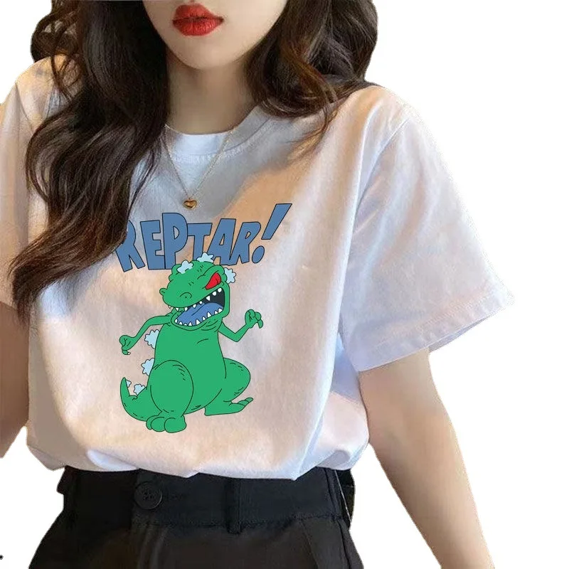 

Women cartoon spring and summer new Korean style simple half-sleeved top clothes short-sleeved t-shirt INS loose t-shirt Y2K