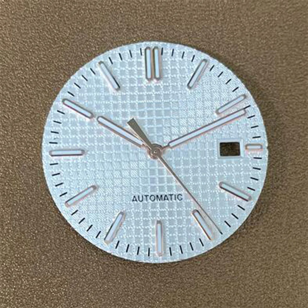 31.8MM Watch Dials for NH35 Movement Green Luminous Watch Dial + Watch Hands Modified Parts