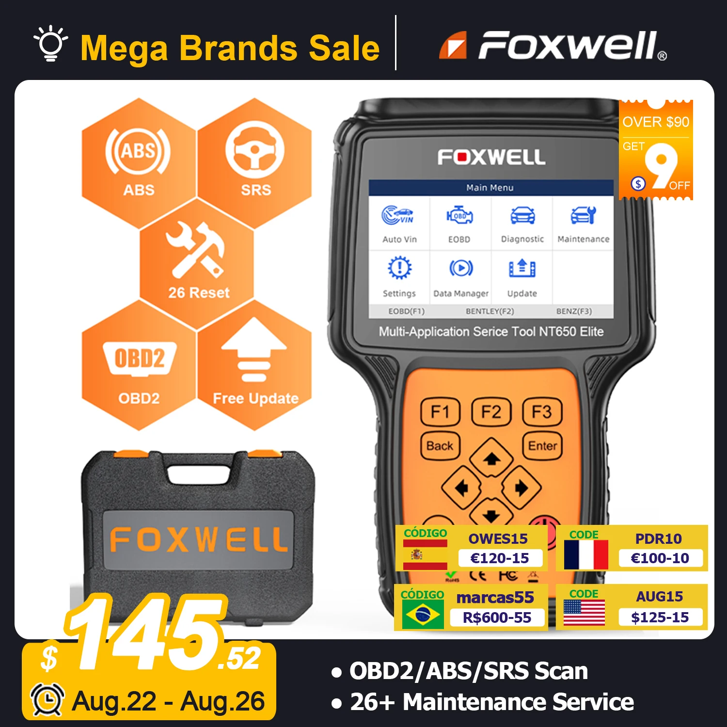 	FOXWELL NT650 Elite OBD2 Autom	