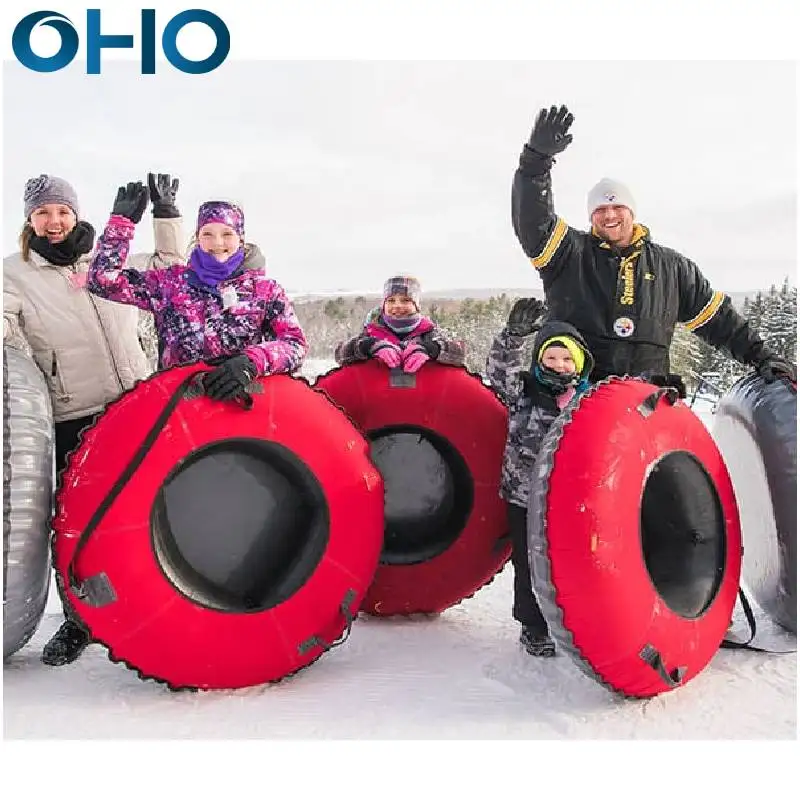 Сверхмощный надувной сани для снега с твердым дном из резины и Оксфордской ткани