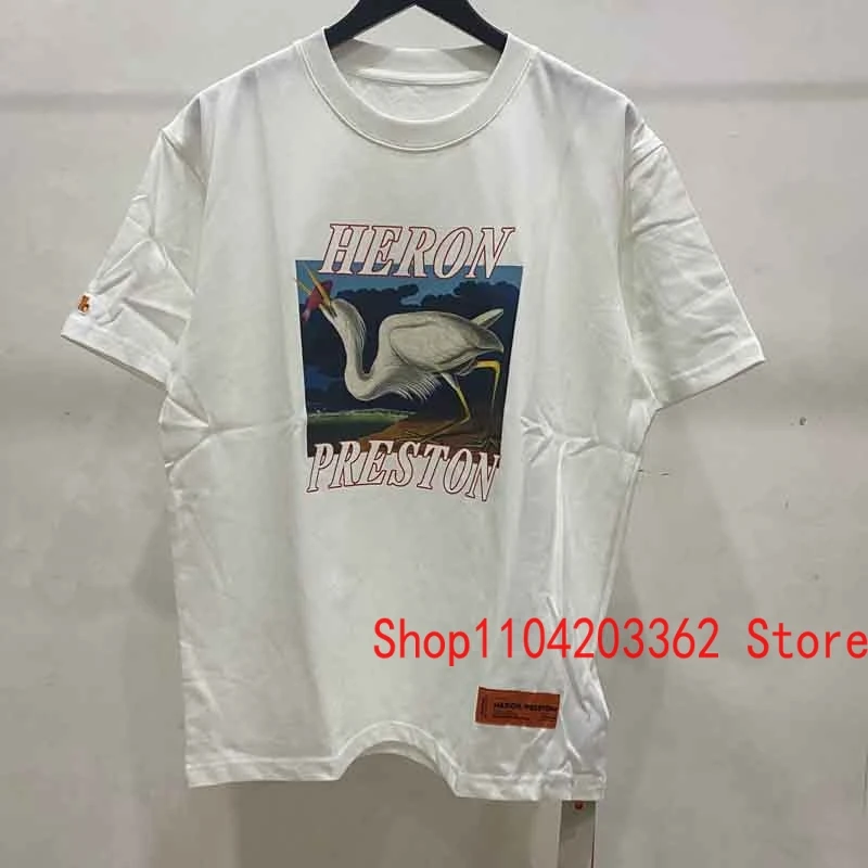 Европейский американский уличный тренд брендовая футболка HERON PRESTON с короткими