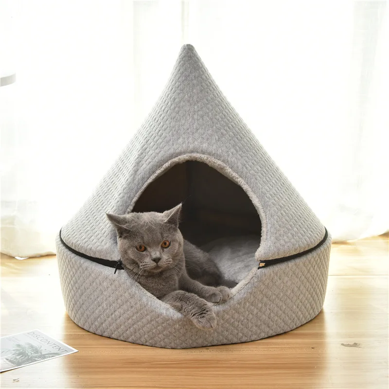 

HOOPET Winter Warm Washable Dog Cat Bed Puppy Kennel Removable Soft Tent Design House with A Hole for Pet Beds