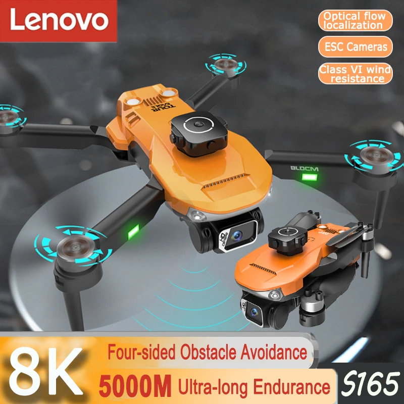 

Lenovo S165 Drone 8k Professional Optical Flow Positioning Dual Camera Quadcopter Aerial Photography Remote Control Aircraft New