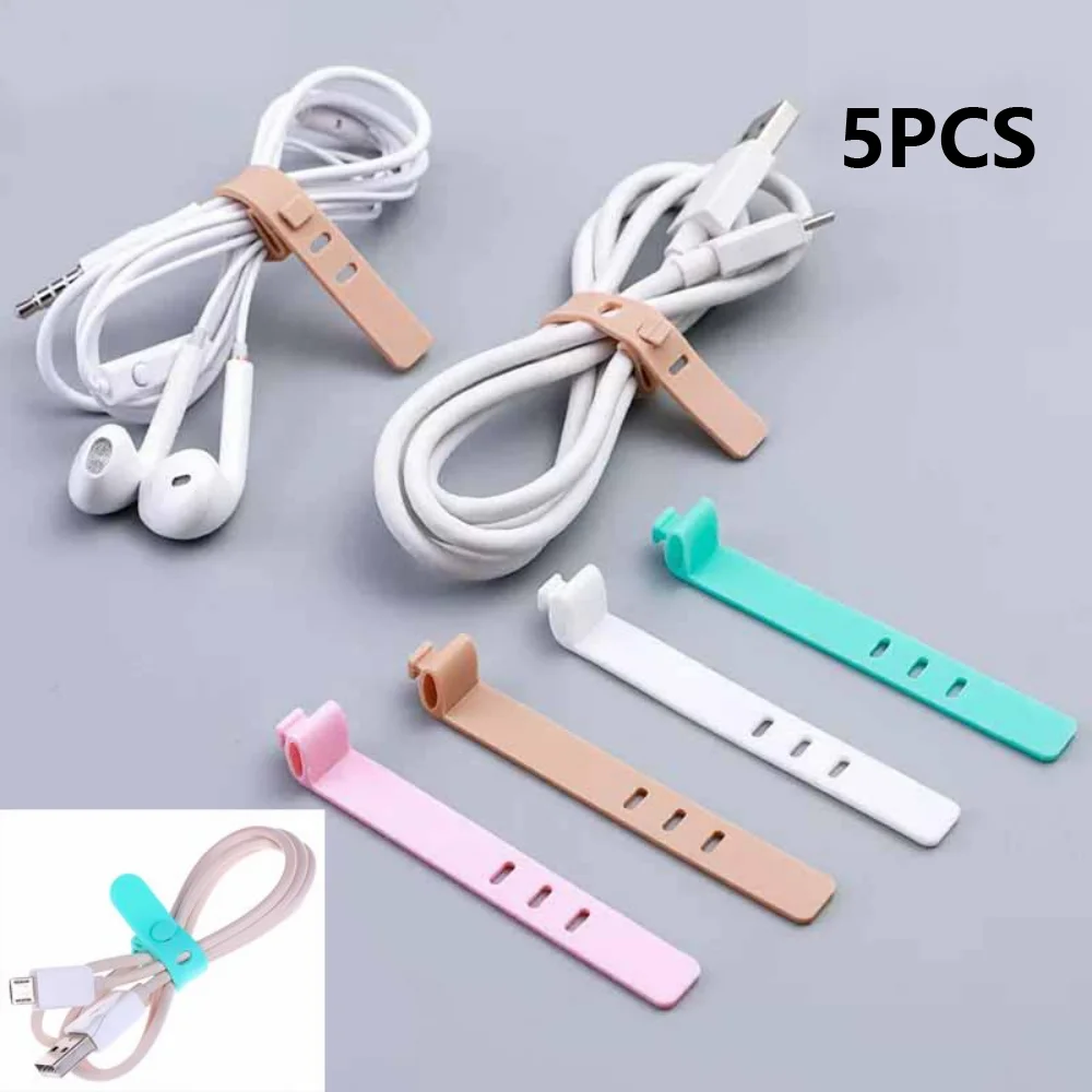 

5Pcs/set Silicone Cable Winder Earphone Protector USB Phone Holder Accessory Packe Organizers Creative Travel Accessories