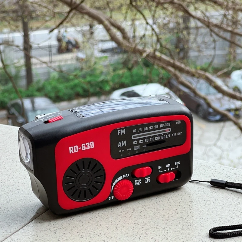 

Аварийный AM FM-радиоприемник на солнечной батарее, 1200 мАч, на литиевом аккумуляторе, ручной радиоприемник с фонариком и аварийным сигналом