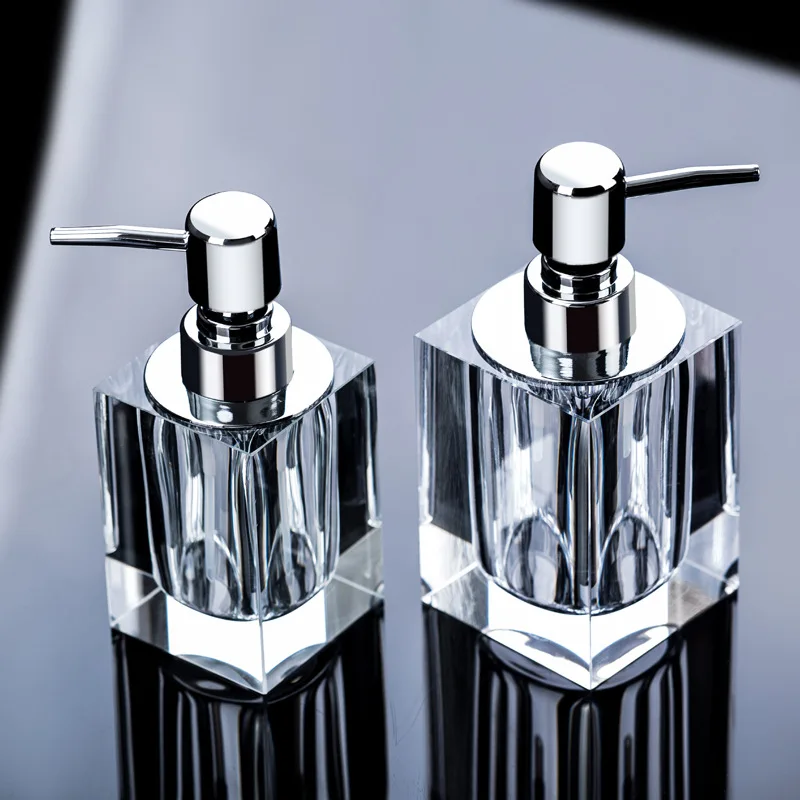 Creative Crystal Shampoo and Shower Dispenser Liquid Soap Dispensers Bathroom Accessories Sets Nordic Style Container Bottle
