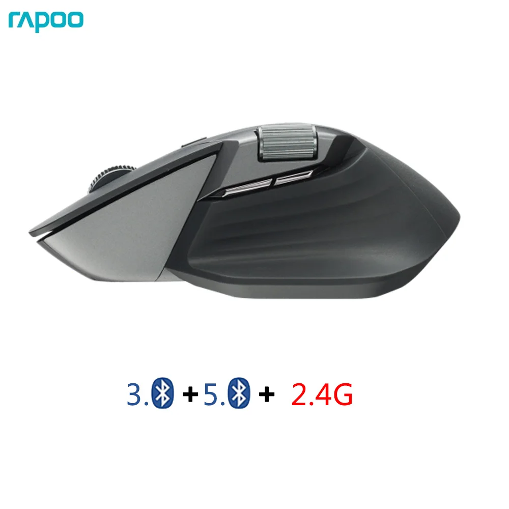 Original Rapoo MT760L Multi-mode Rechargeable Wireless Mouse Ergonomic 3200 DPI Bluetooth Mouse Easy-Switch Up to 4 Devices