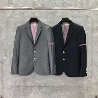tb thom formal blazer men british casual suit slim mens jacket spring autumn striped sleeve design high quality wool coat blaze