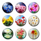 Цветок Стеклянный кабошон Декор холодильника Лотос персик Роза Подсолнечник тюльпан мини холодильник магнитные наклейки для дома оставьте сообщение