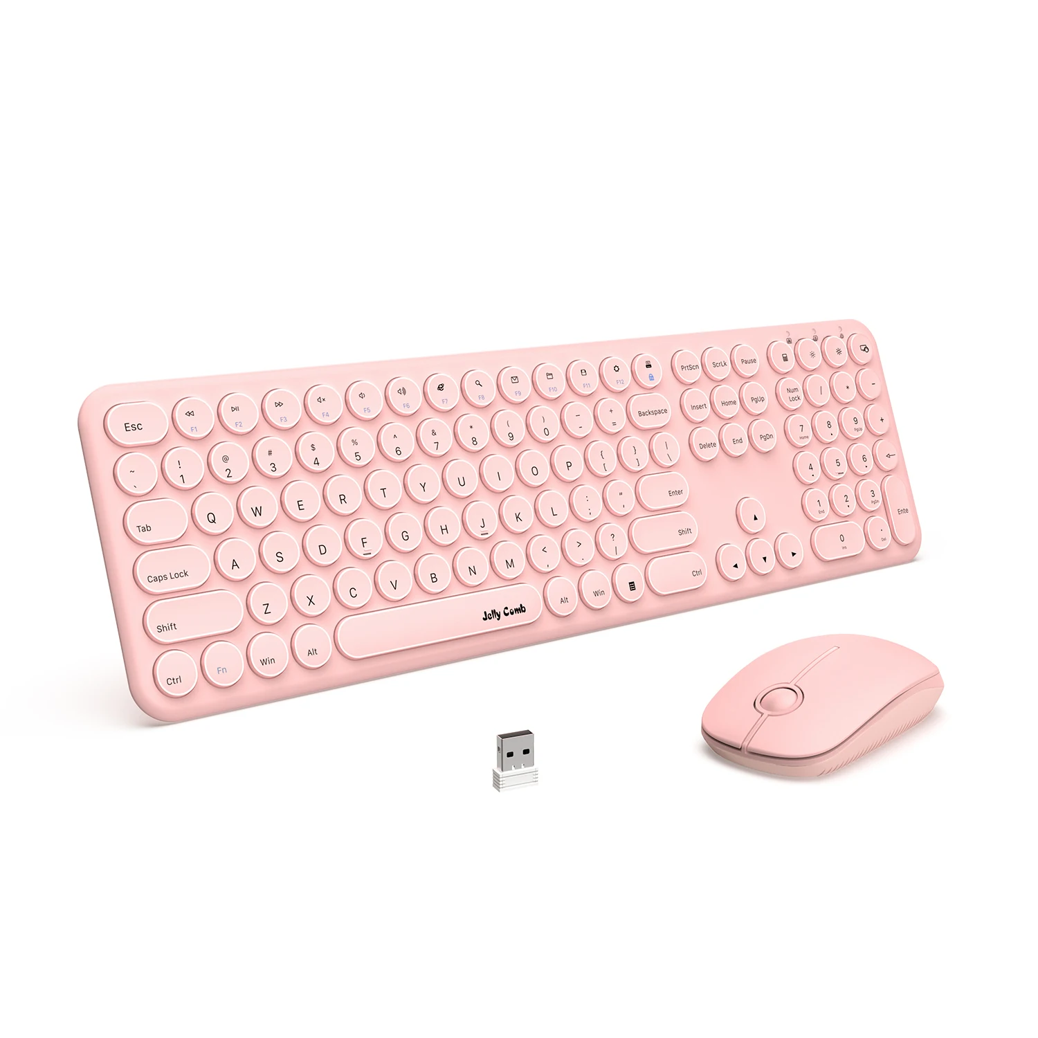 

Jelly Comb Wireless Keyboard and Mouse Combo Office 2.4GHz Full-Size Compact Keyboard with Numeric Keypad for PC Laptop Computer