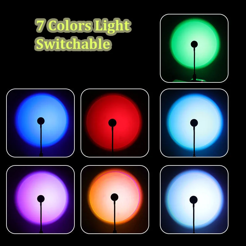 

Портативный автомобисветильник мини-проектор RGB с питанием от USB, 7 цветов