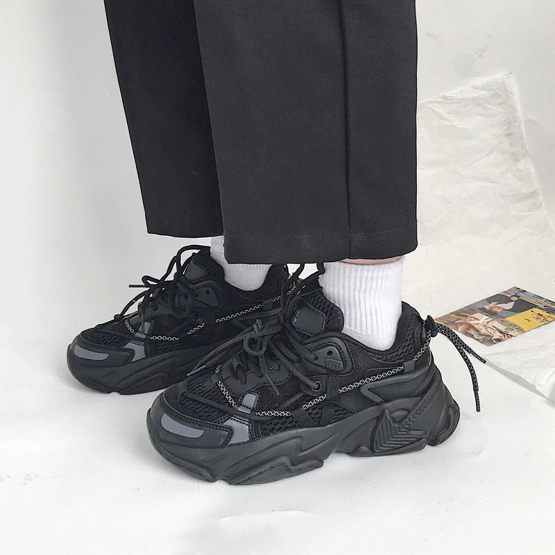 

Women Shoes Casual Flats Women Sneakers Black White Trainers Running Platform Shoe Vulcanized Shoes Female Tenis Basket Walking