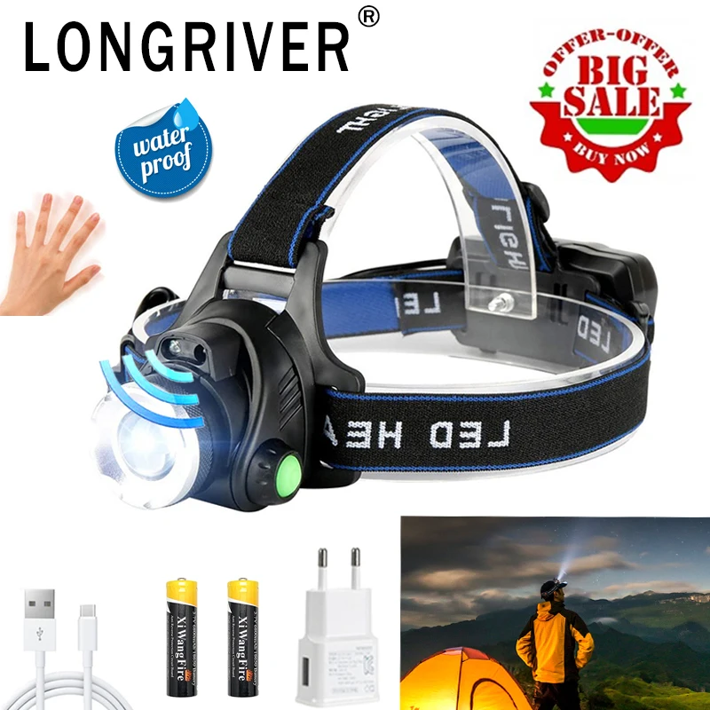 

Multifunctional Zoom Xml-T6 L2 Led Headlamp Portable Rechargeable Headlamp Waterproof Headlamp Fishing Camping Outdoor WorkLight