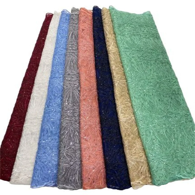 

Green French African Tulle Laces Fabrics Sequins Lace Fabric for Nigerian Party Embroidery Sequins Mesh Net Lace Fabric White