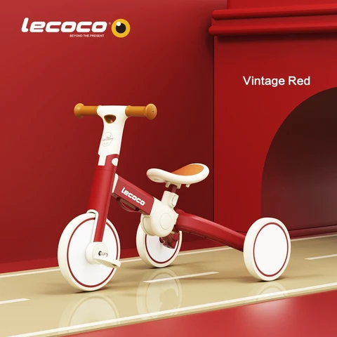 Трехколесный велосипед Lecoco, 5 в 1, для тренировок с балансировкой, многофункциональный, регулируемый - изображение