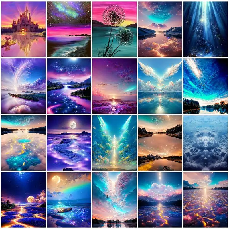 Картина по номерам SDOYUNO пейзаж Авроры ручная роспись украшение для гостиной