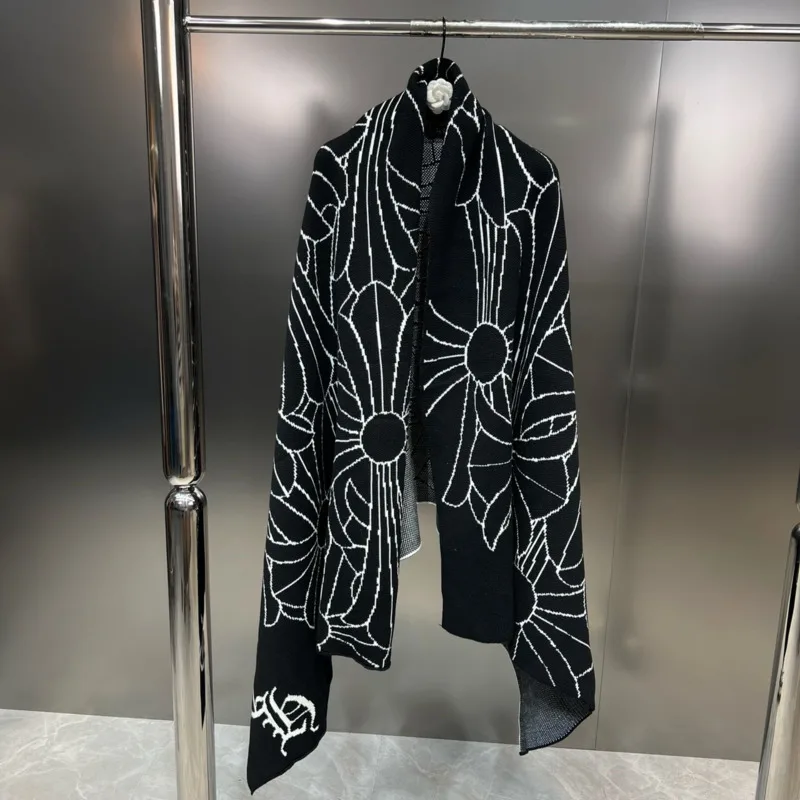 

BORVEMAYS 2023 Winter New Fashion Trend Black Printing Loose Casual Big Size Orthopedic Shawl Women WX261