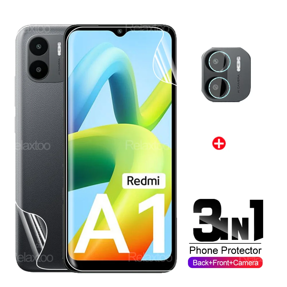 

Гидрогелевая пленка 3 в 1 для передней и задней крышки объектива камеры Xiaomi Redmi A1 Plus, Защита экрана для Mi A1 + A1Plus RedmiA1 RedmiA1Plus
