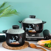 handle ceramic food cooking pot big black hotpot casserole cooking pots set clay jogo de panelas kitchen accessories dl6msg