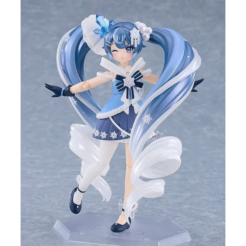Фото Оригинальная фигурка Good Smile Figma # 669 Снежная Мику: Кристальная снежная версия Подвижная фигурка Max Factory Хацунэ Мику, аниме-модель, подарок №3