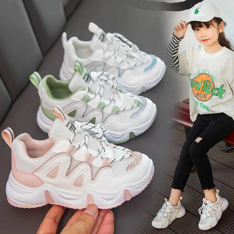 

2022 Children Shoes Boys Sneakers Girls Sport Shoes Child Leisure Casual Trainers Breathable Children Basketball Sneakers