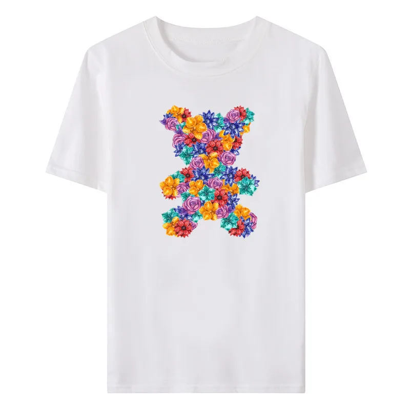 

Summer pure cotton comfortable ladies new casual fashion all-match breathable round neck half-sleeve top T-shirt