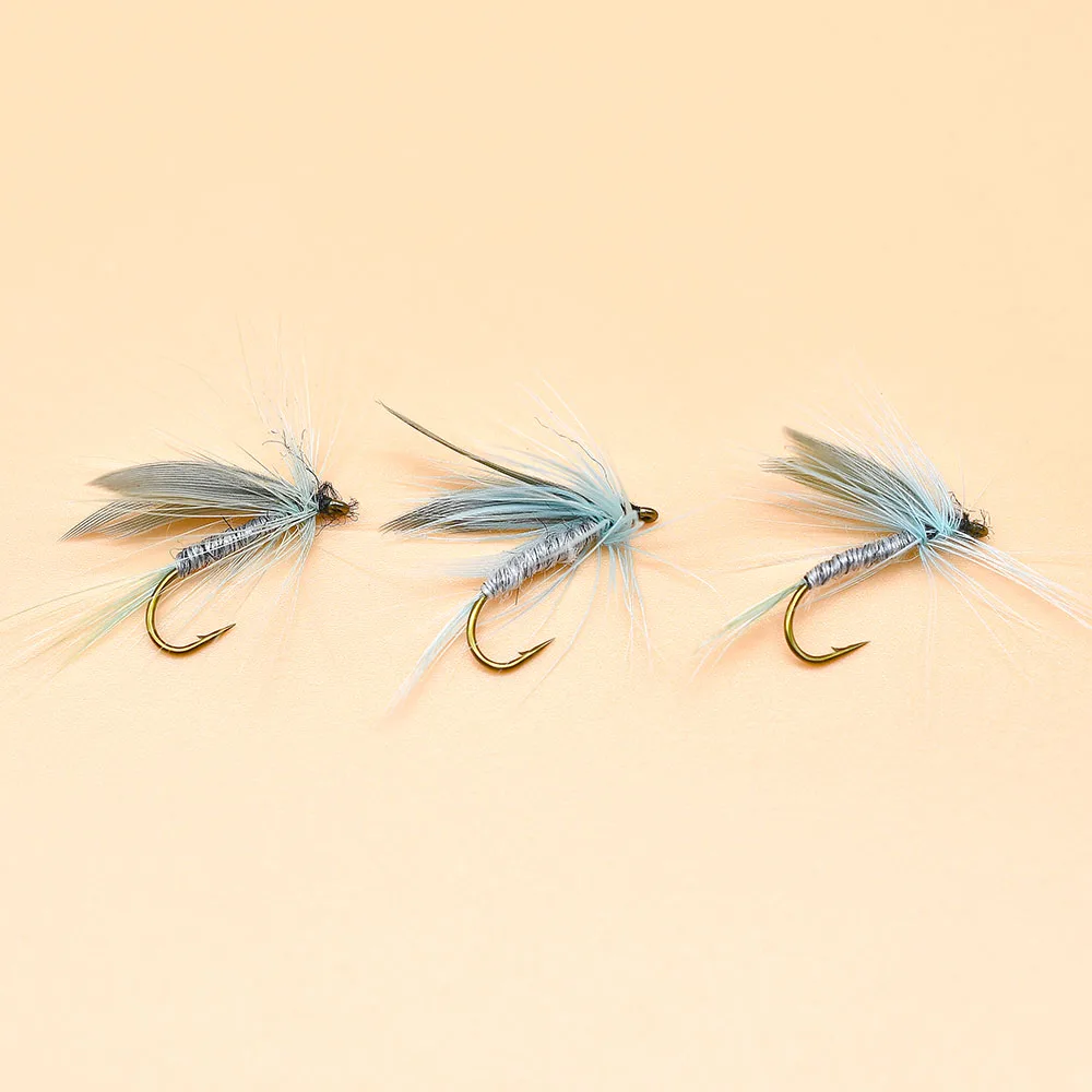 MNFT 10 шт. серые крылатые сухие приманки для ловли форели Mayfly нахлыстом синие