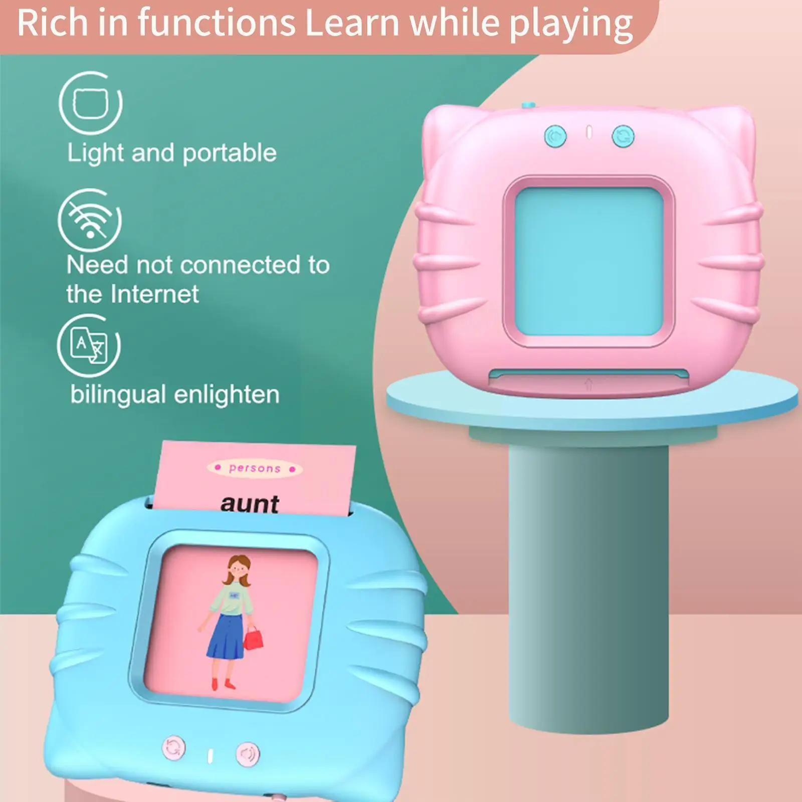

Kids Early Education Learning Reading Machine With Gift Fresh And English Cards Study Toys Children Chinese To Educational D4H1