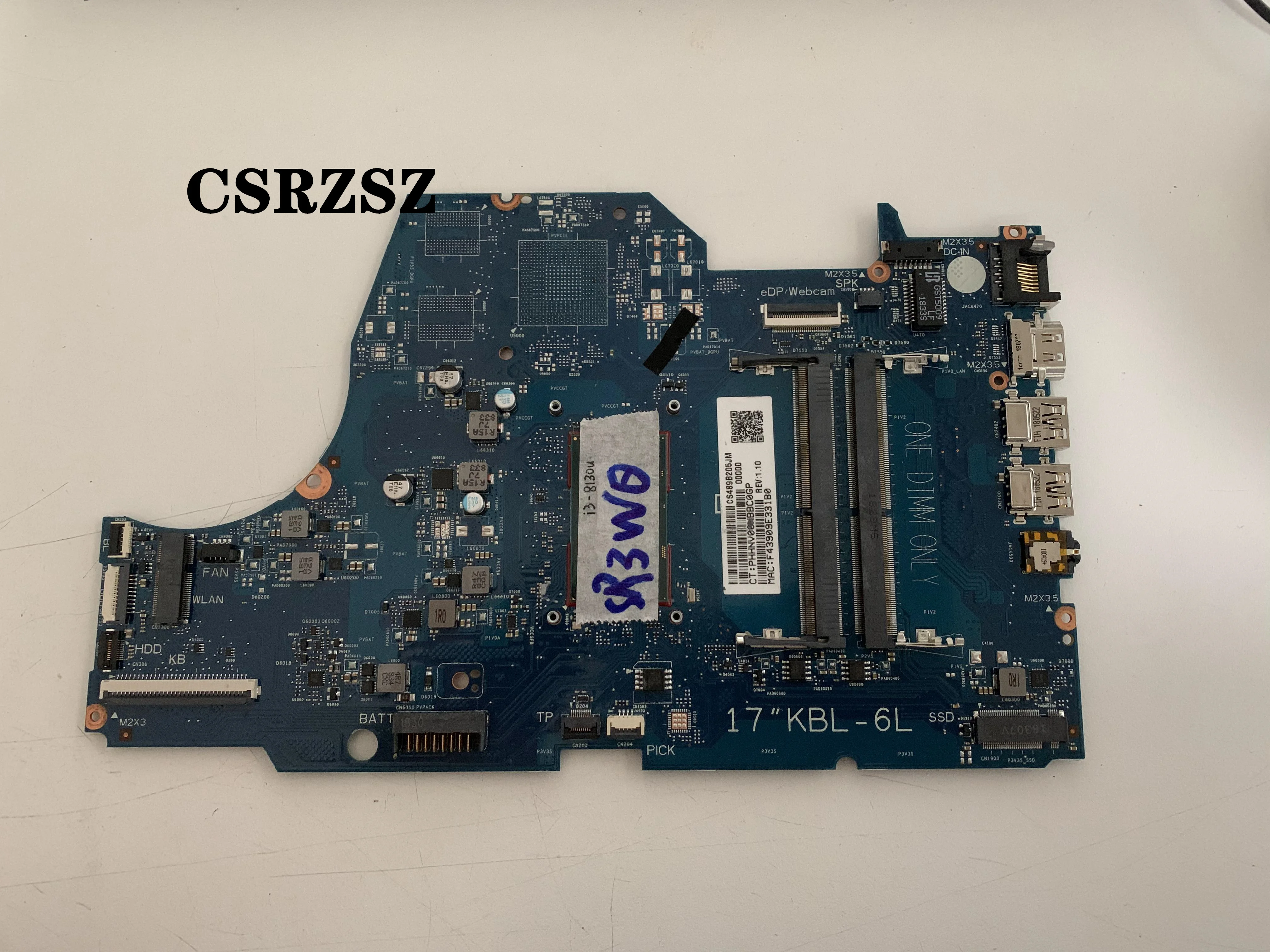 Материнская плата для ноутбука CSRZSZ для HP Pavilion 17-BY с процессором i3-8130u 6050A2982701 L22737-601 DDR4 100% протестирована