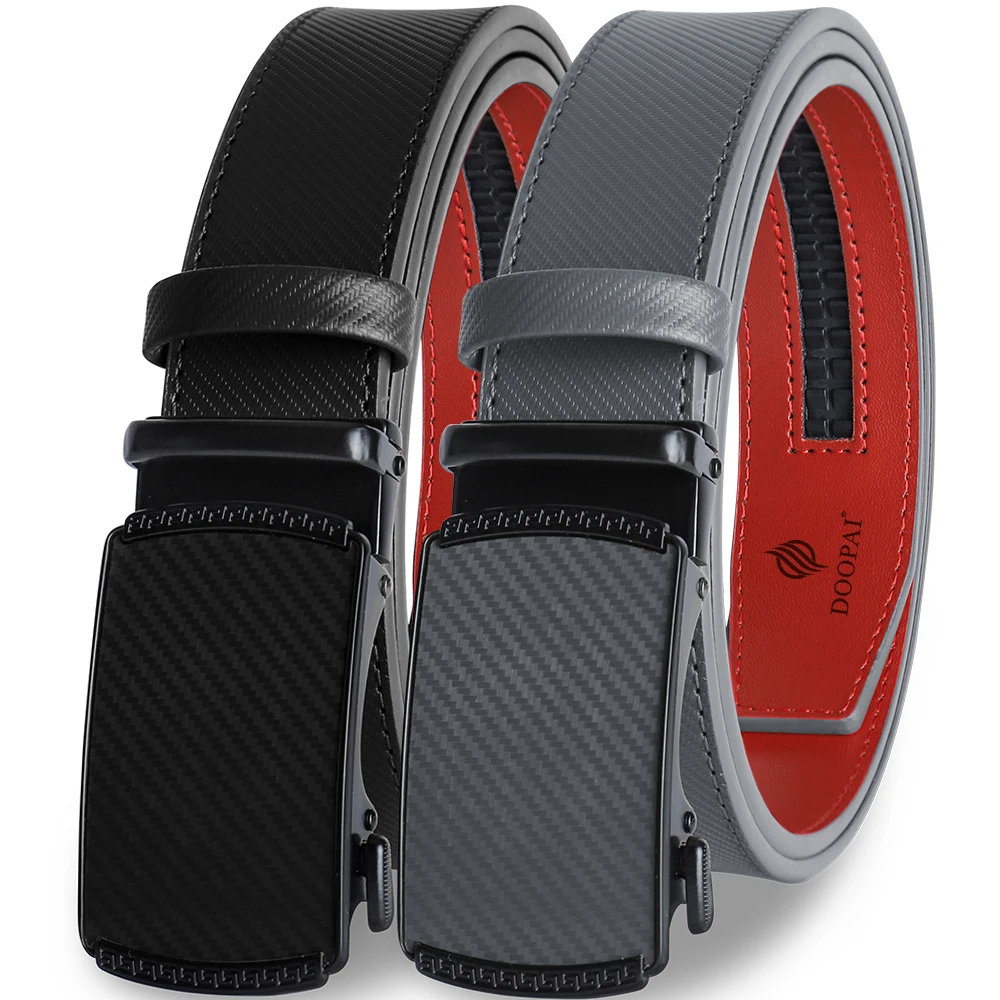

DOOPAI Leather Waist Strap Male Automatic Buckle Waistband Mens High Quality Girdle Belts For Women Men Gifts