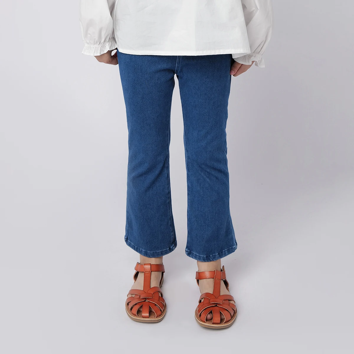 

Джинсы-стрейч для девочек, с широкими штанинами, весна-осень