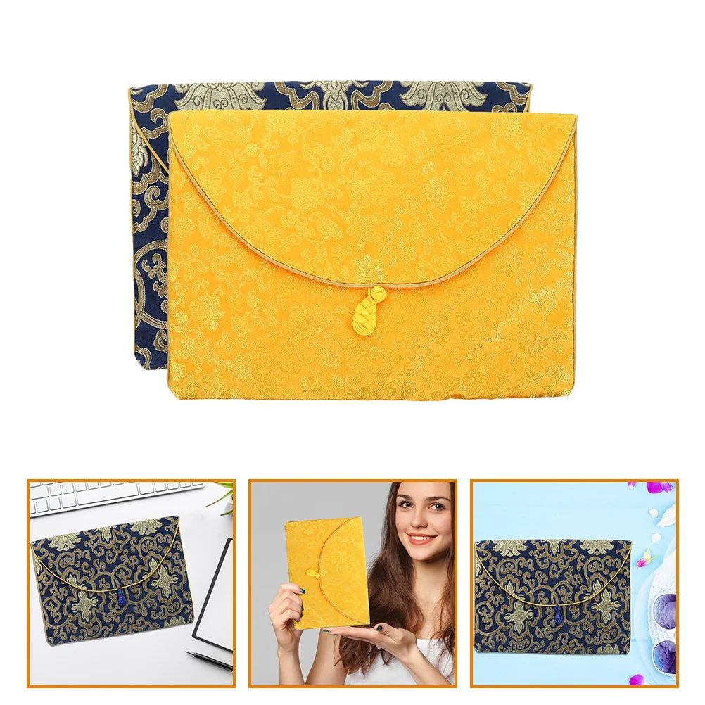 

2 Pcs Brocade Container Bag Small Gift Pouch Storage Wrapping Pouches Scriptures Cloth Bags