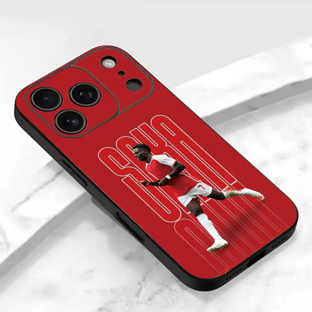 Фото Чехол для телефона Football Bukayo Saka 7 для iPhone 17, 16, 15, 14, 13, 12, 11 Plus, Pro Max и других моделей, мягкий черный чехол №2